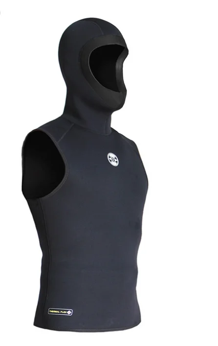 Men's 3mm Neoprene Hooded Wetsuit Vest Jump Scuba Surf Warm Diving Suit Vest Top