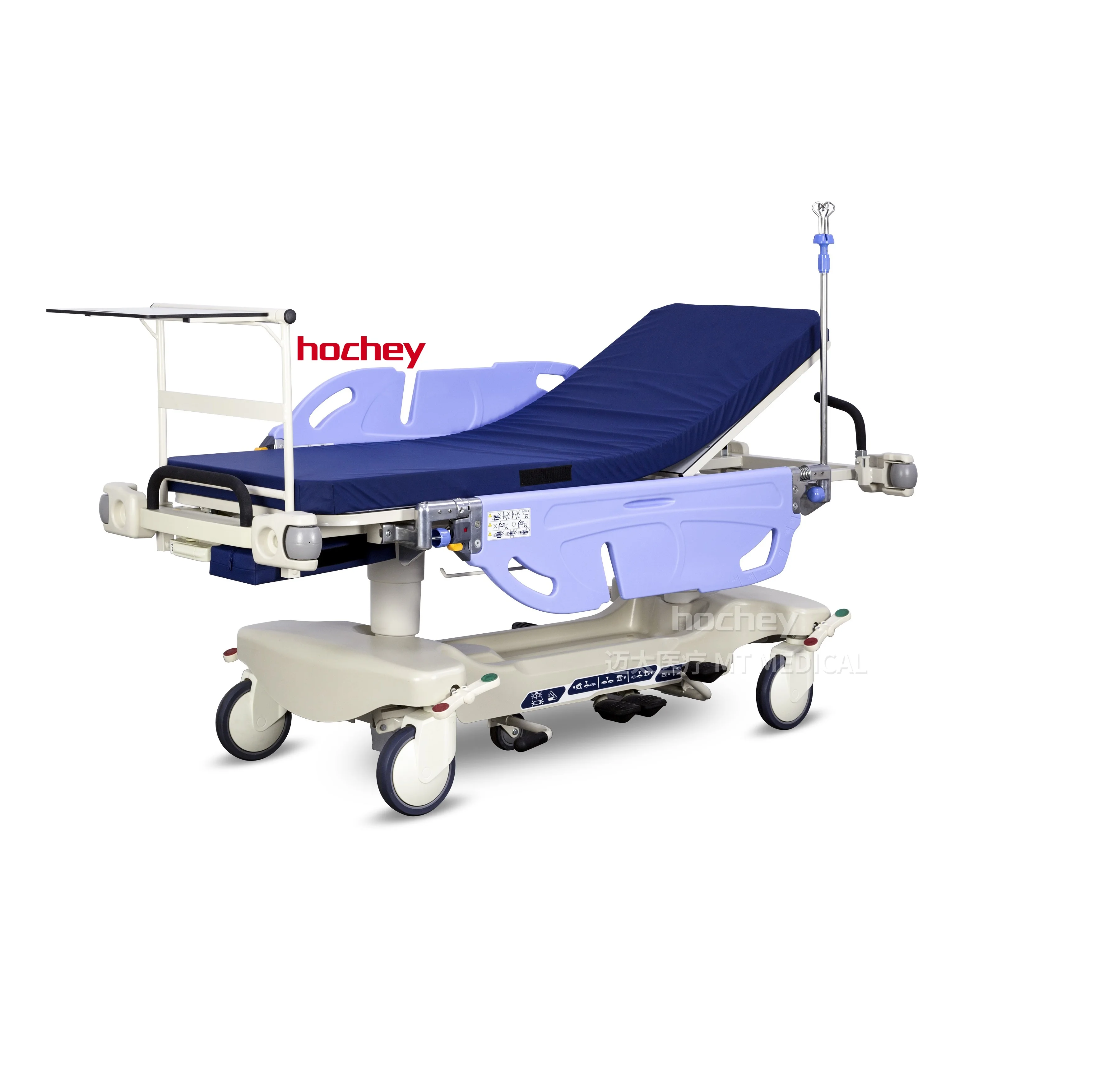 MT MEDICAL Hospital Hydraulic Cylinder And High-Low Hand Crank Medical Stretcher Trolley Emergency Stretcher Heigh Adjustable