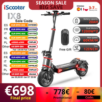 iScooter ix8 2400W Dual Motor Electric Scooters Powerful 12 Inch Off-road Tire High Battery 20 AH 60 KM/H  Foldable Scooter