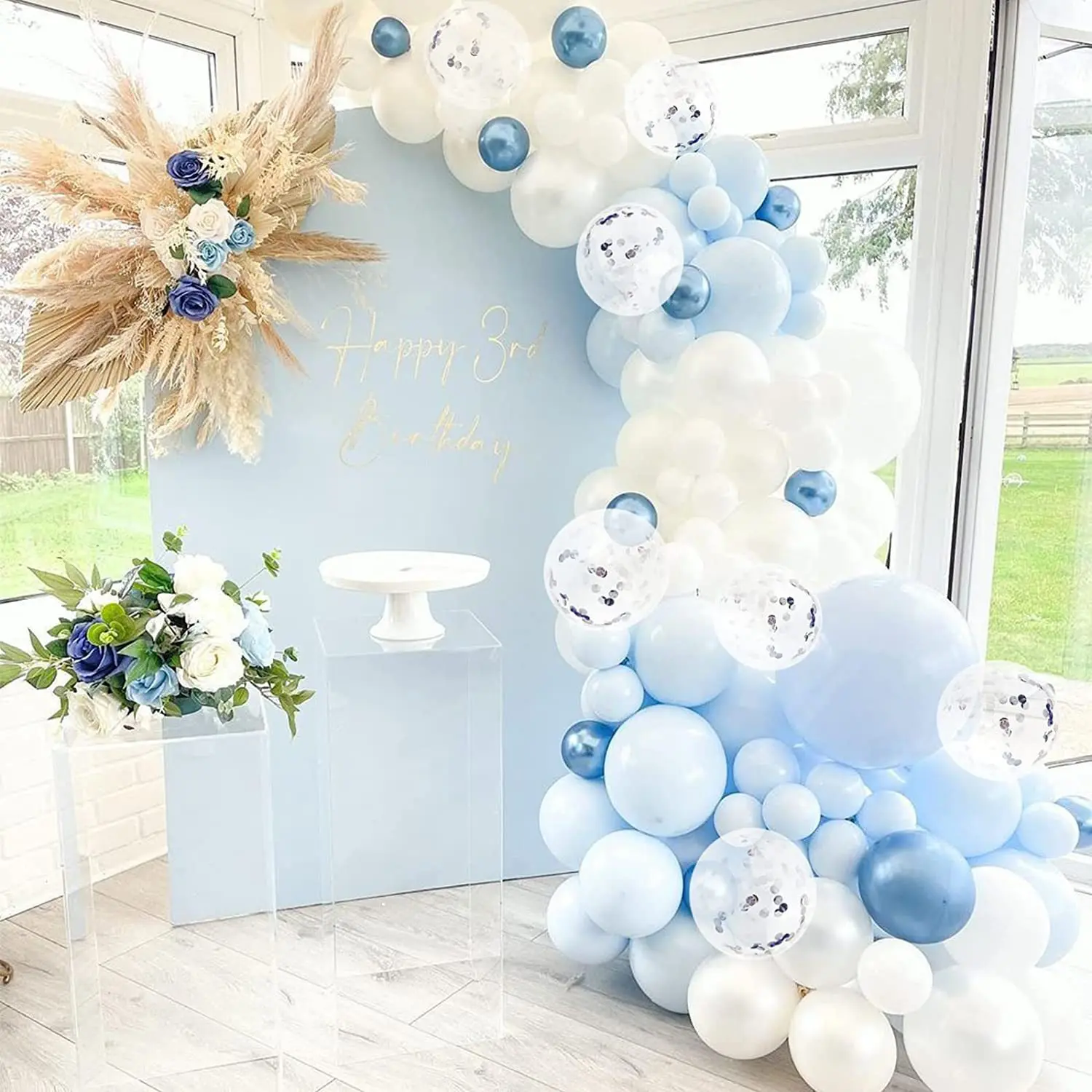 2024 blue silver latex balloon set Home decoration Balloon garland Bow birthday halloween christmas mariage party decoration