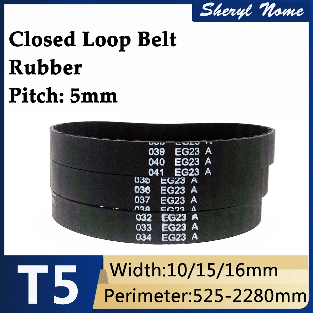 

T5 type rubber synchronous belt T5-550/660/750/860/900/1100/1150/1250/1800/2280 trapezoidal toothed circular belt