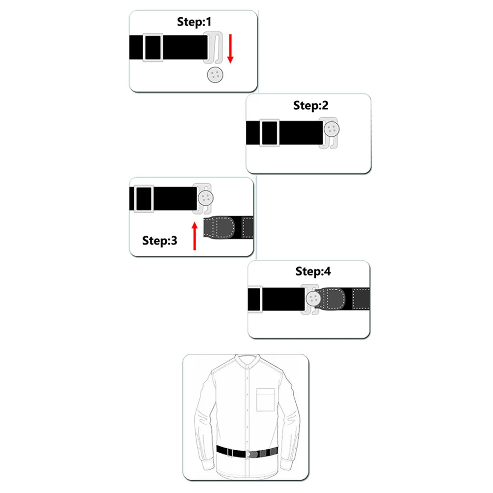

Unisex Adjustable Shirt Stay Non-Slip Anti-Crease Sweat Resistant Professional Formal Wear Hidden Under Belt Strong Elastic
