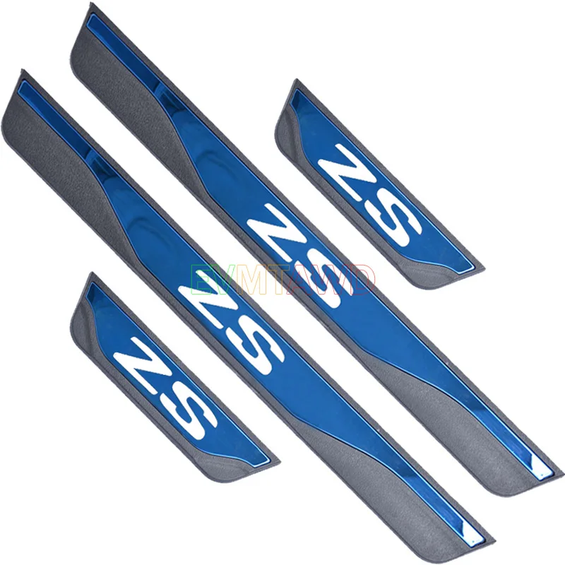 Lot 4 Plaques Seuil De Porte MG ZS 2017-2022 Acier Inoxydable - Protection Antidérapante, Décoration Voiture, Bandes Pédale Style Sport