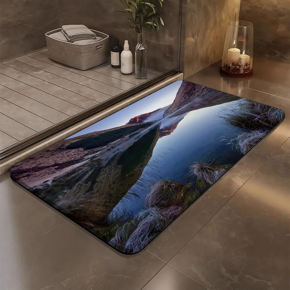 

Sky Scenery Urban Floor Mat Bathroom Soft Diatomaceous Mud Floor Mat, Bathroom Absorbent Foot Mat, Toilet Sink, Bedroom Mat, Car