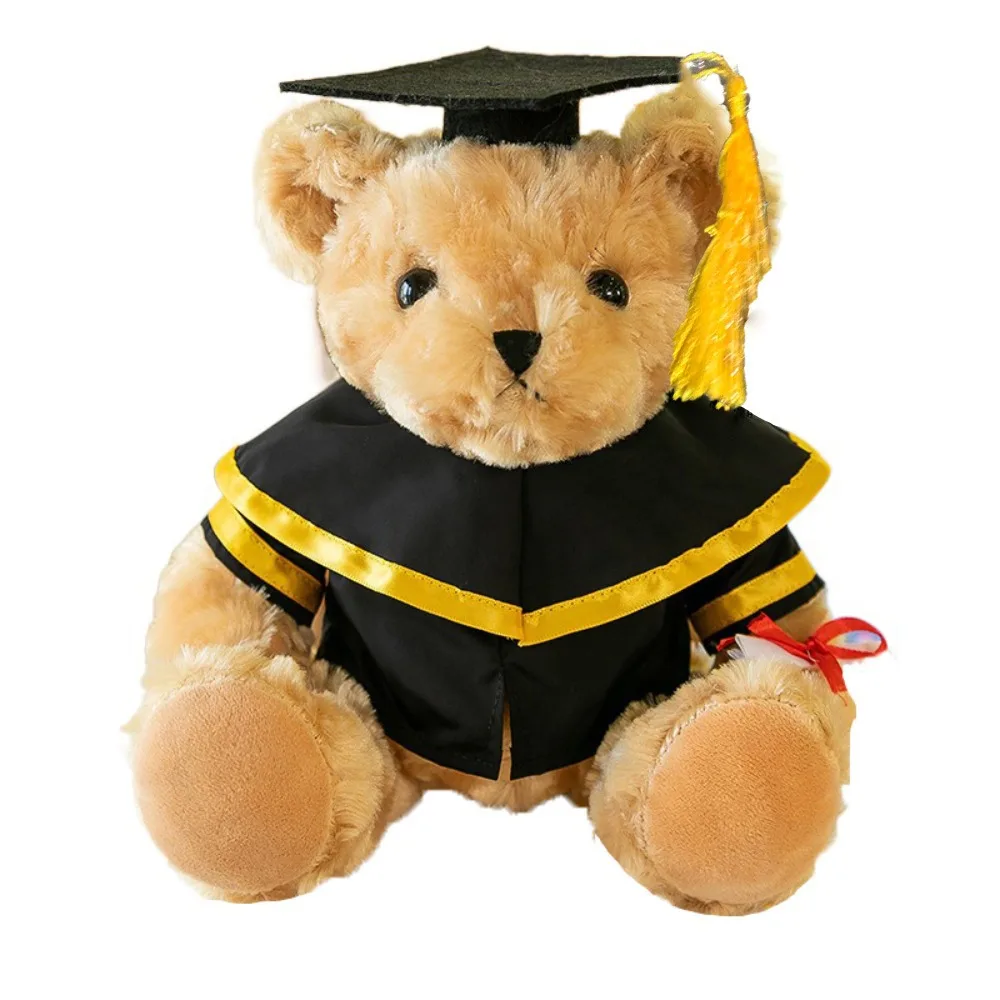 

Creative Bachelor Hat Doctor Cap Graduation Bear Cute Soft Bachelor Bear Academic Dress Stuffed Bear Animal Birthday