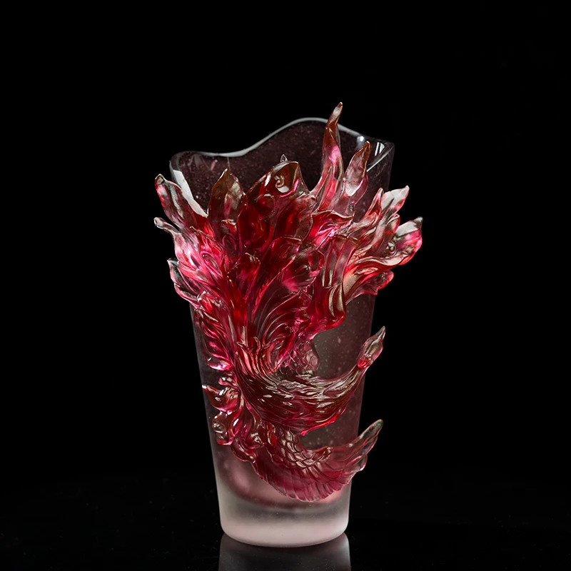 %W# French Flowers Crystal Vase Living Room Decorations Personalized Decorative Vase Colorful Lovely Luxury Glass Vase