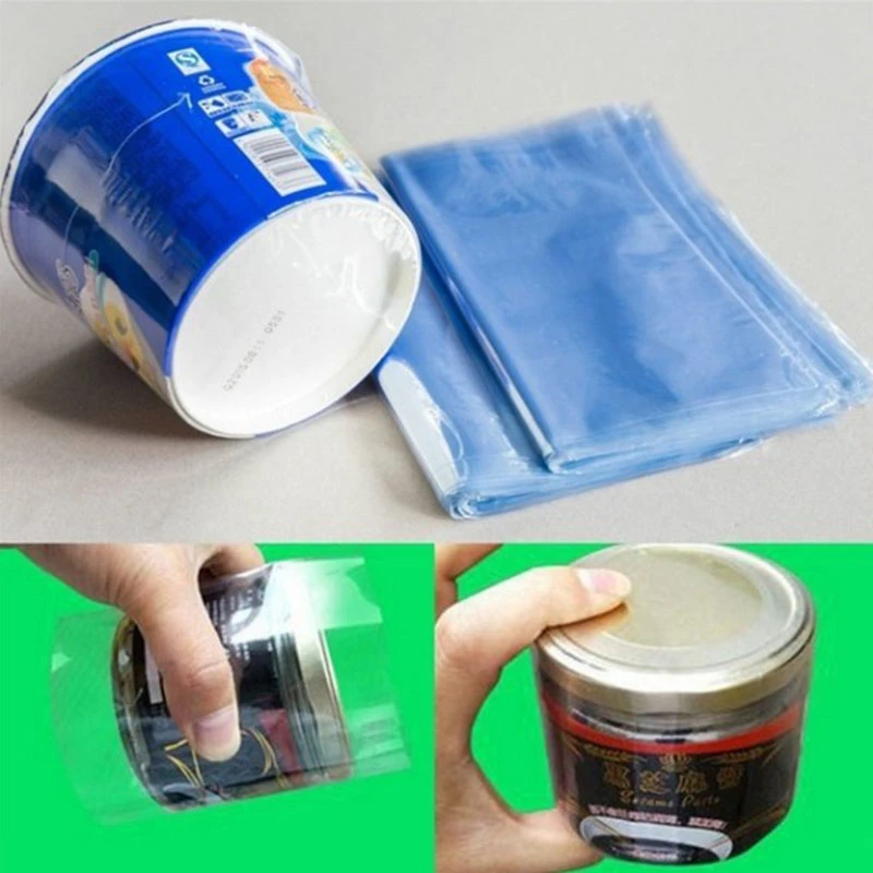 100 Pcs Transparent Pvc Heat Shrinkable Film Bag Sealing Film Dustproof Anti-Oxidation Hot Shrink Film Home Storage Bag