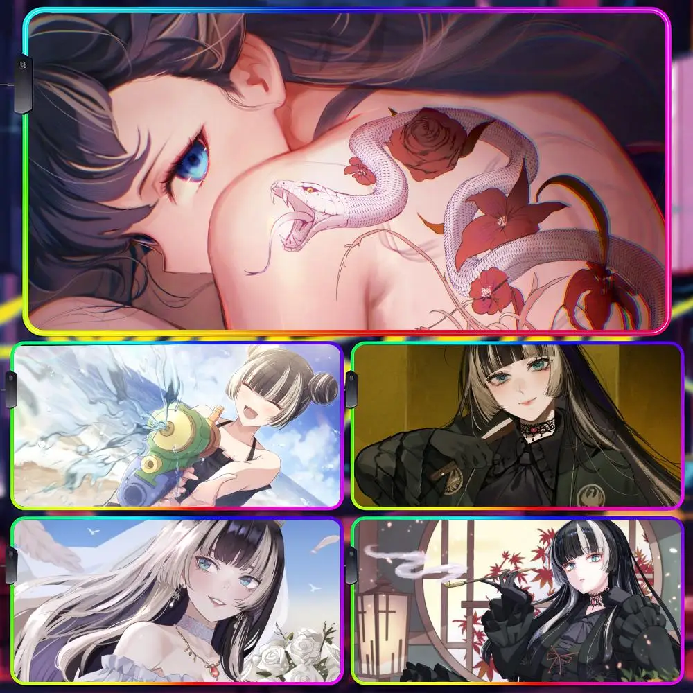 

PopularJuufuutei Raden Mouse Pad Gamer Luminescence Led Mouse Pad Gaming Table Rgb Deskmat Keyboard Pc Mousepad