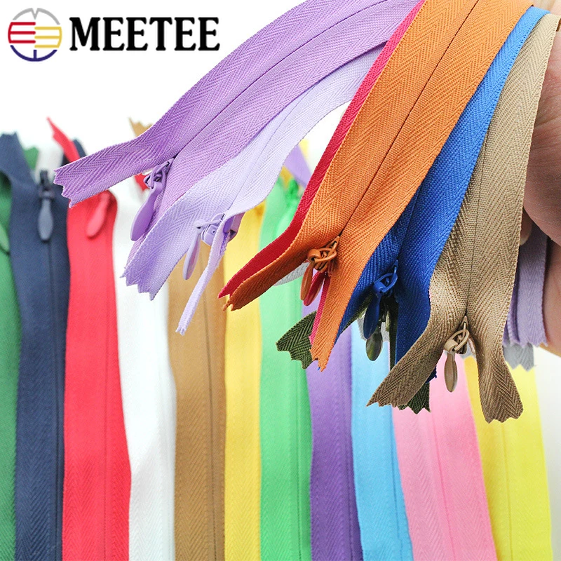 

10Pcs 18-70cm 3# Invisible Nylon Zippers Tapes Closed End Zips for Clothings Bags Pillow Coil Zipper Handmade Sewing Accessories