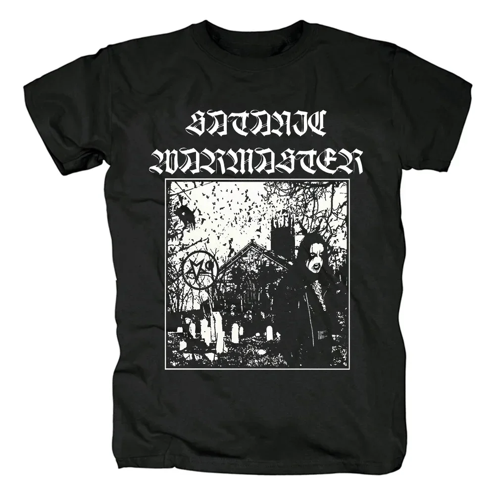 Mens Fashion Kurzarm Satanic Warmaster Schwarz Heavy Metal Männer T Shirt Baumwolle T Tops Harajuku Street Hip Hop T-shirt