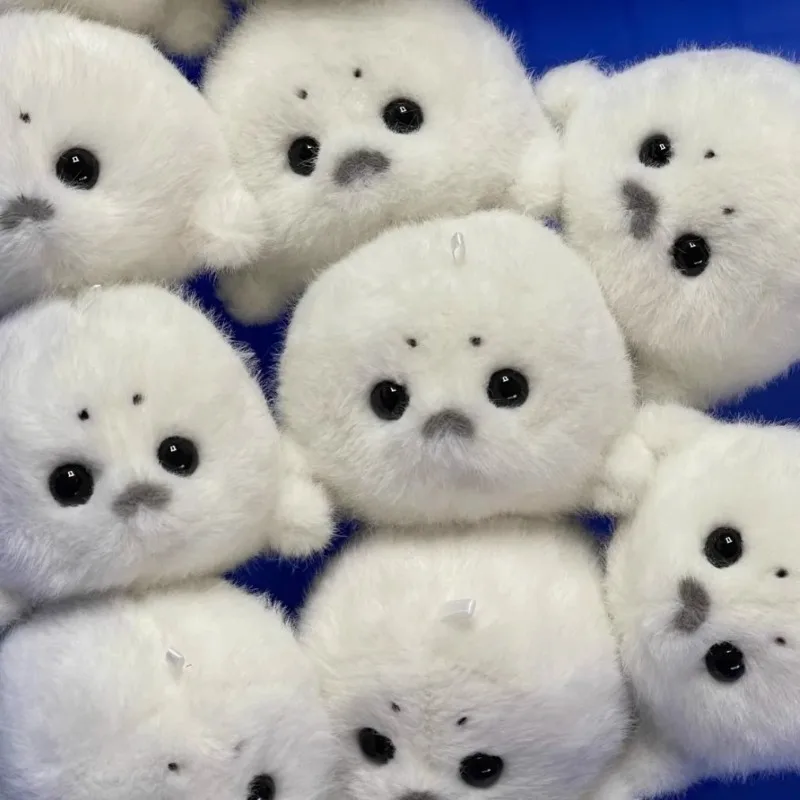 Cute Soft Seal Plush Keychain Kawaii Seal Plushies Animal Pendant Fashion Stuffed Doll Keyring Backpack Accessories Car Ornament