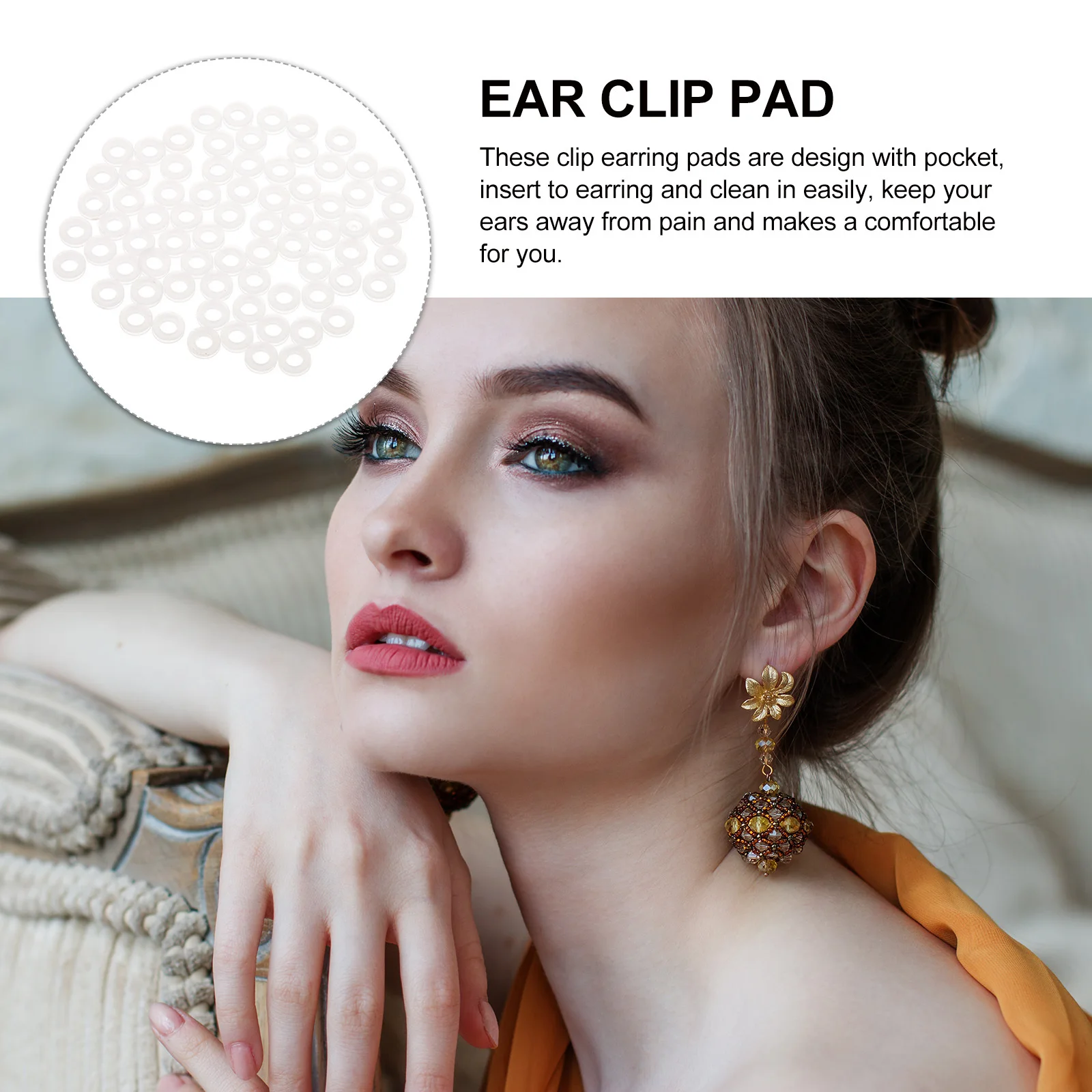 

100Pcs Ear Clip Pads Anti-Allergy Silicone Non-Slip Transparent Pain-Reducing Earring Cushions for Daily Use Ear Clip Pad