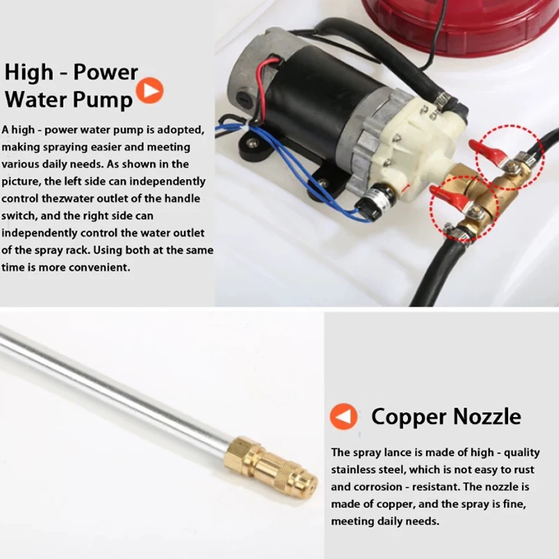 

Электрический опрыскиватель 60л/100л, установленный на автомобиле, садовая мойка автомобилей, распыление и распыление стрелы 5 м, большой емкости