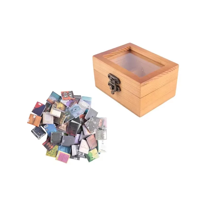 Anxiety Bookshelf Mini Bookshelf Ornament Miniature Bookshelf Shake Away Your Anxiety Book Library With 60Pcs Mini Books