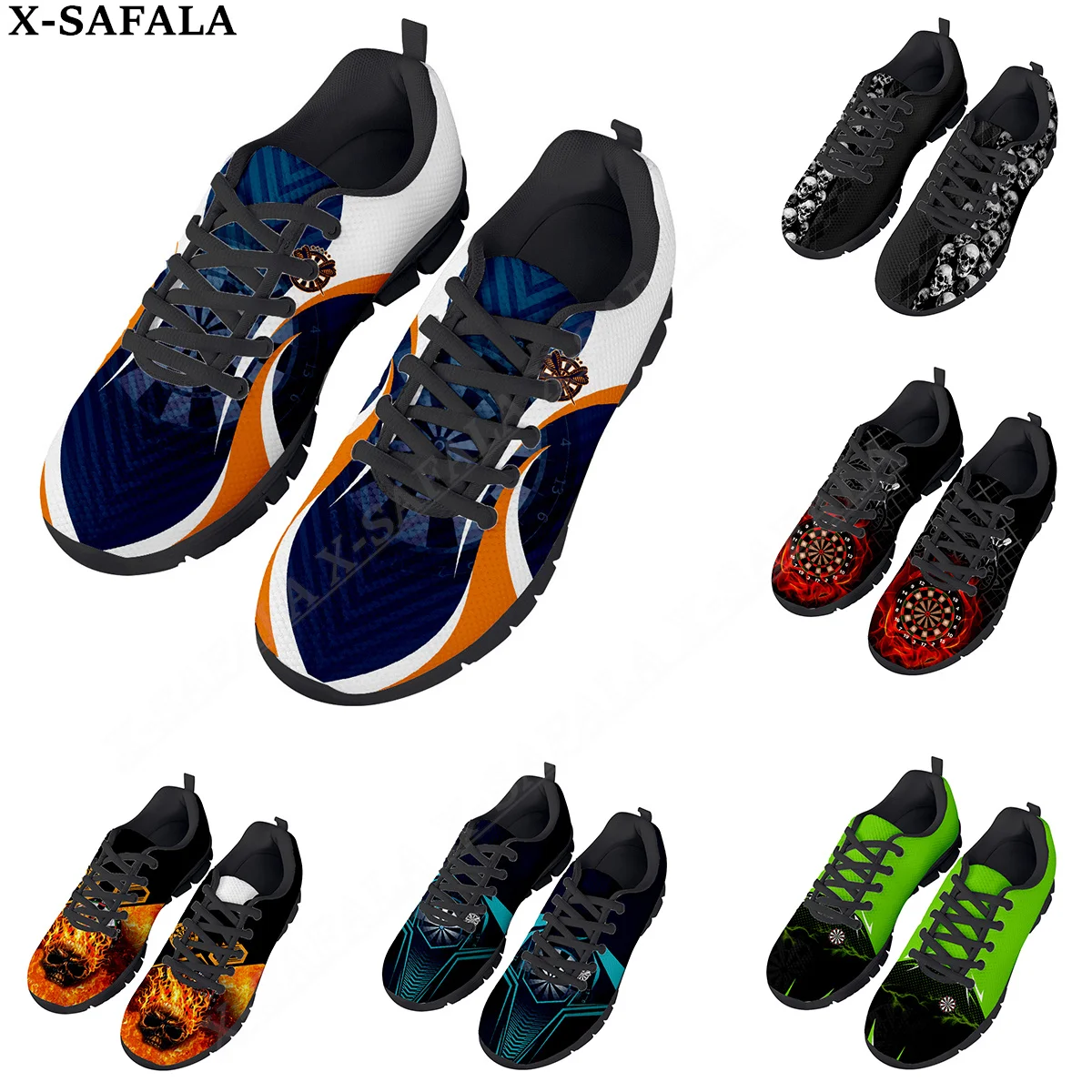 Love Gift  Darts Player Print Men's Casual Basic Daily Shoes Breathable Lightweiht Mesh Lace Up Sneakers Men Woman Sport Shoes-3