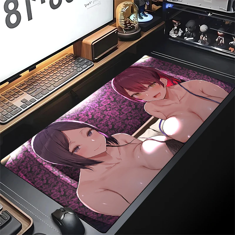 Big Boobs Anime Girl Mouse Pad Gamer Hentai Nude Mousepad Sexy Nsfw Gaming Mouse Mat Non-Slip Laptop Desk Mat Otaku Keyboard Pad