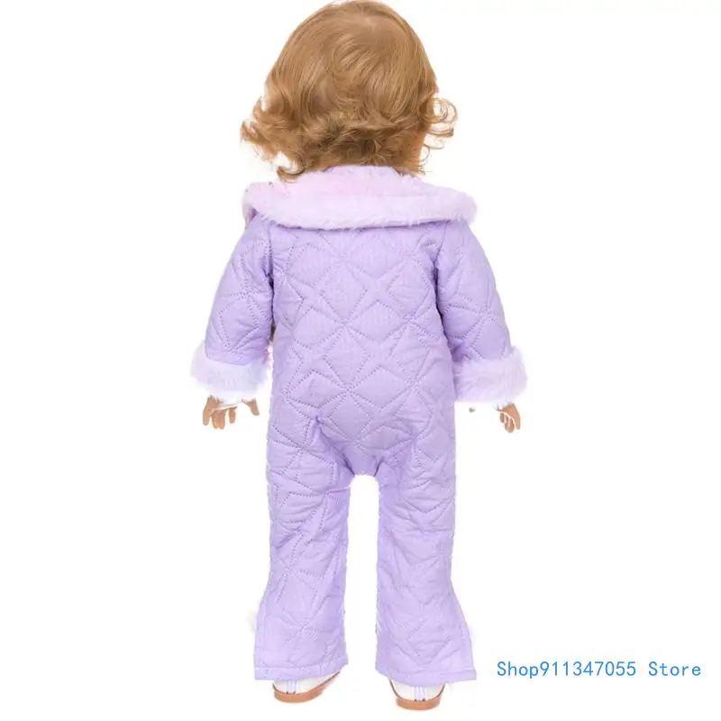 Combinaison chaude, manteau Long, salopette à nœud pour tenue poupée fille 18 pouces, livraison directe