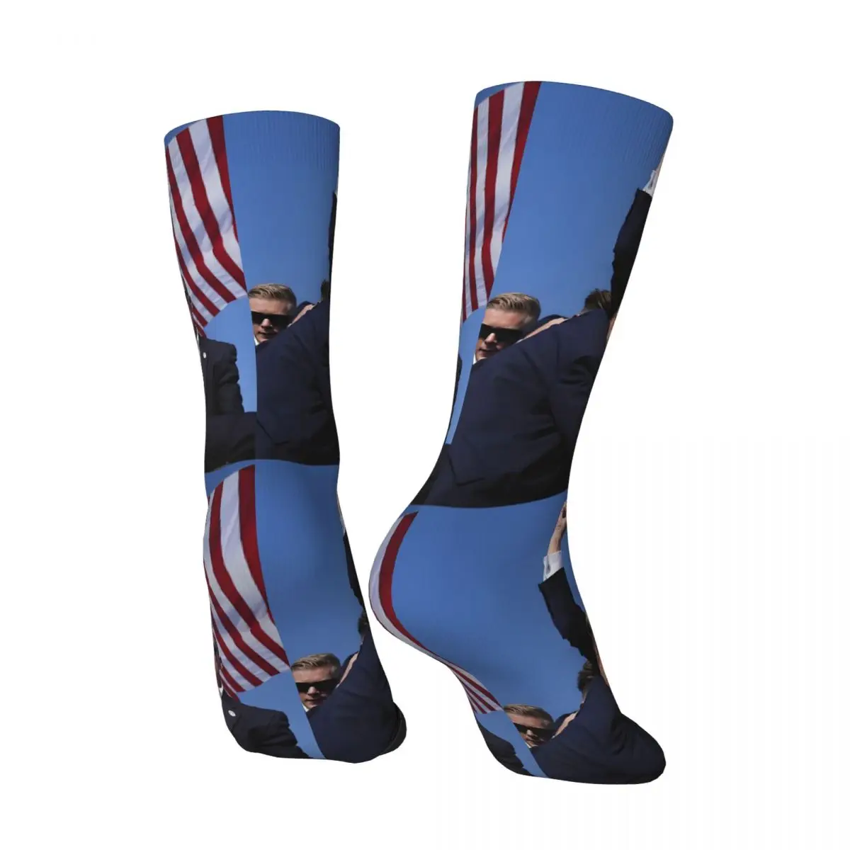 Vintage Trump Stands Strong Sticker Men's compression Socks Unisex Donald Trump Street Style Seamless Printed Novelty Crew Sock