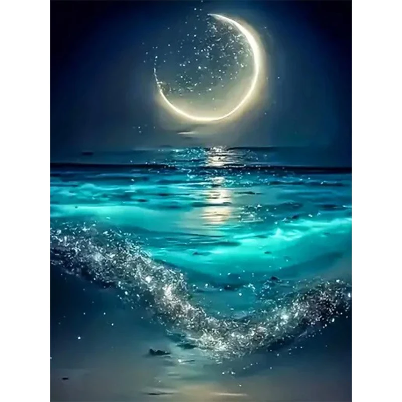 The Dazzling Night Sky 5D Diamond Painting Full Diamond Embroidery Restaurant Office Room Home Decor Diamond Cross Stitch Kits