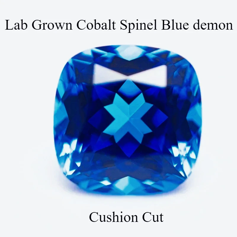 

TOP Lab Grown Cobalt Spinel VVS1 Square Cushion Gemstone Charms Beads for Diy Jewel Making Materials Selectable AGL Certificate