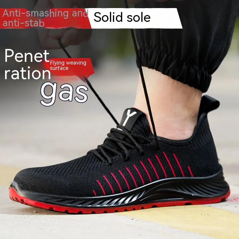 Anti-stab Safety Shoes Men Steel Toe Shoes Puncture Proof Breathable Work Safety Boots ManConstruction Work Shoes Male  Sneakers