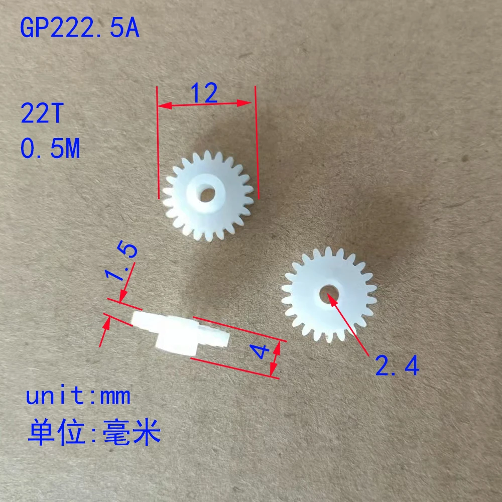 10/100pcs 22T plastic gear 2.4 hole tigth fit 2.5mm axle 0.5M for rc car robot diy toy parts model accessories boy toys GP222.5A