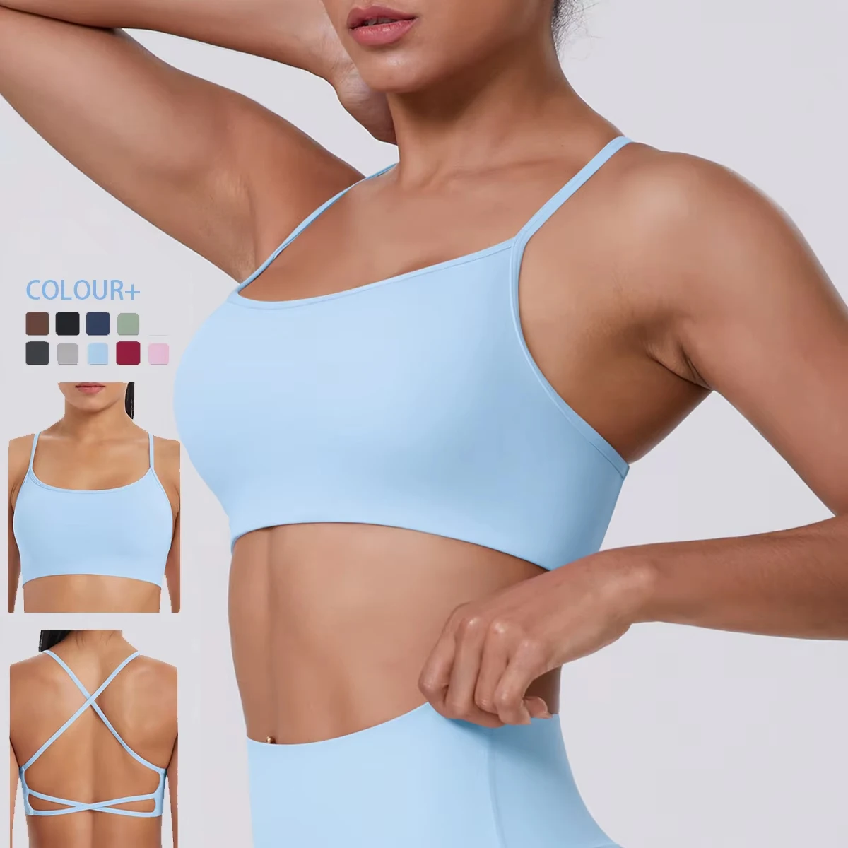 Sports Bra Seamless Yoga Top Women Fitness Article Gym Active Wear Back Cross Workout Push-up Fitness Running Underwear