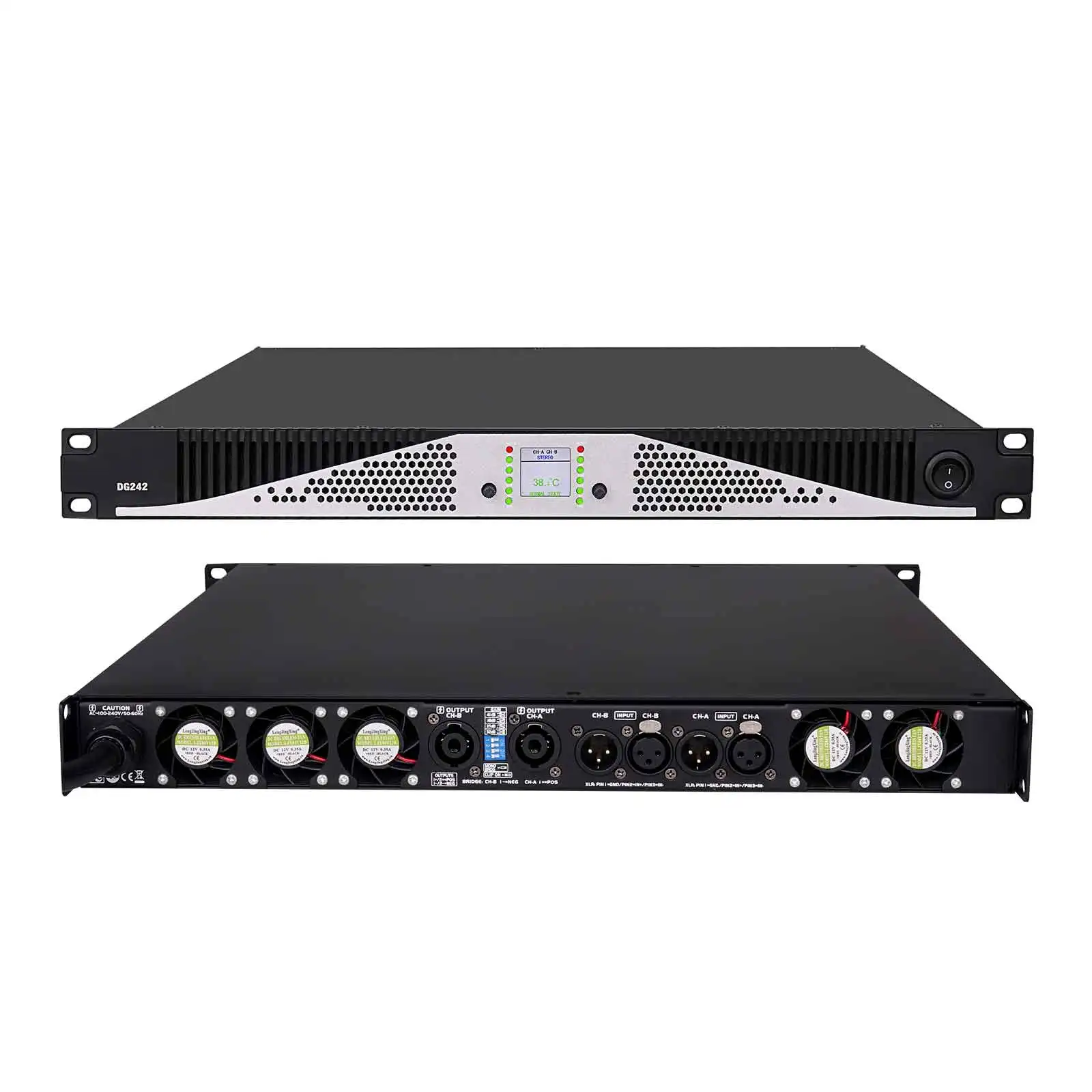 KDG242 Hot Sale New Model 2*4200W Powerful Amplifier Suitable for Stage Performance Class D Professional Power Amplifier