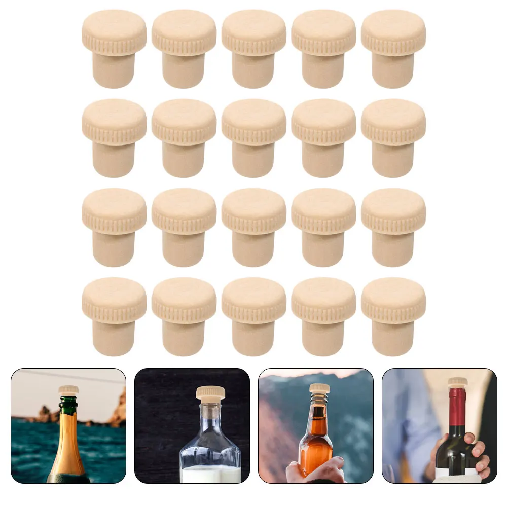 

20 Pcs Corks Liquor Bottle Stopper Glass Polymer Plug Household Stoppers Decorative