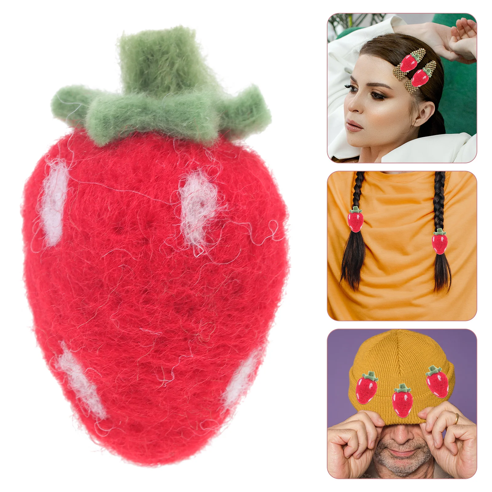 

10Pcs Felt Strawberry for Crafts DIY Crafts Ornament Fine Texture Easy to Use Handmade Products Handmade Products