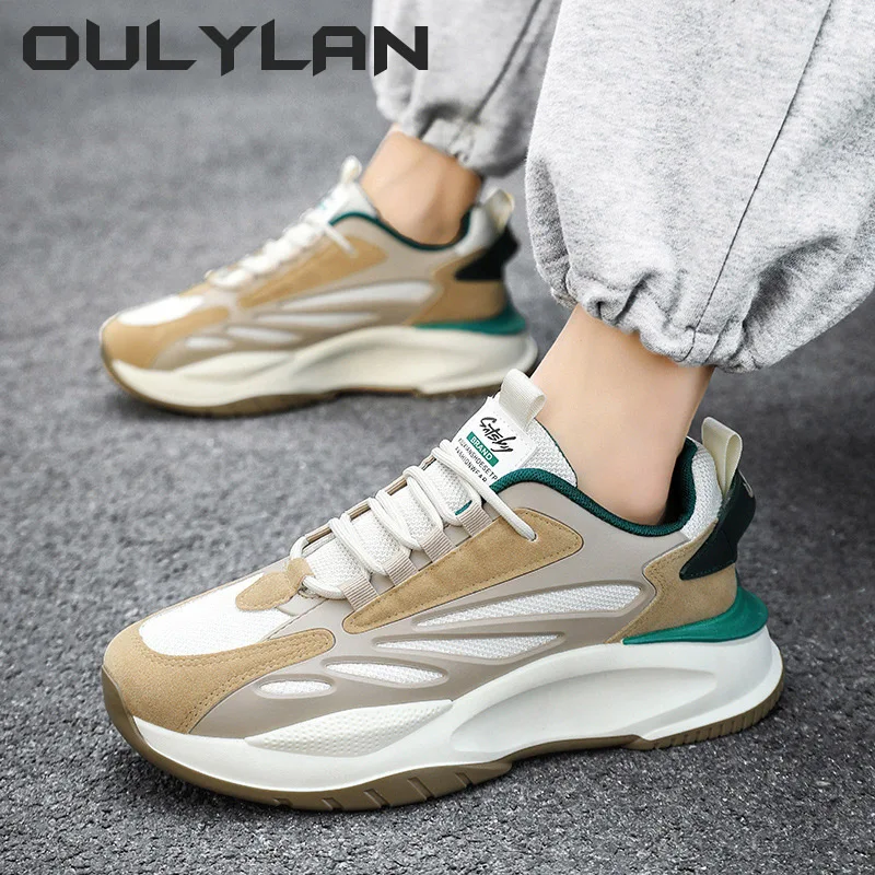 2024 Fashion Men\'s Casual Sports Shoes Breathable Mesh Tennis Sports Running Vulcanized Shoes Comfortable Thick-soled Shoes