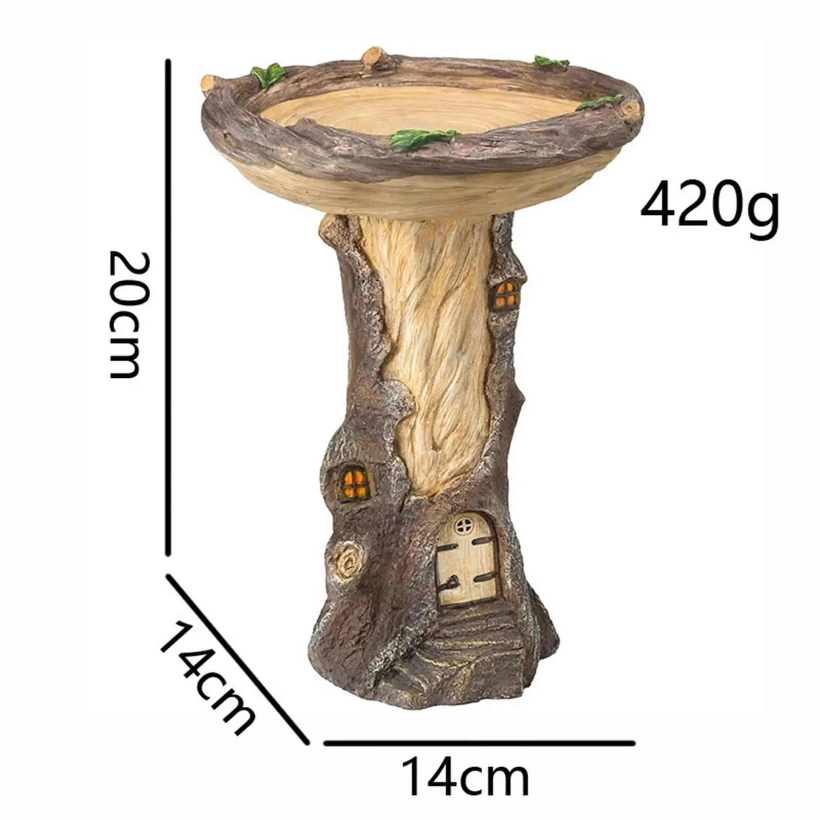 Resin Bird Bath Tray Yard Decoration Fairy Garden Statue Landscape DIY Gift