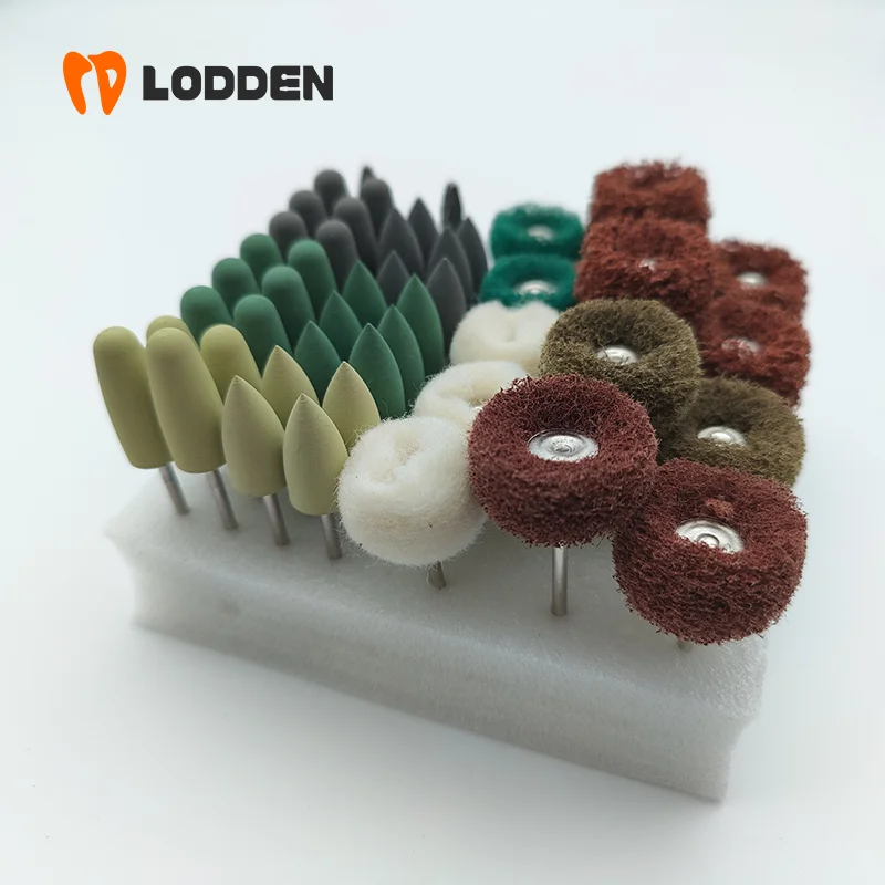 Schleif- und Polierset für Dentallabore für Metall, Acryl, Keramik, Zirkonoxid, Lithiumdisilikat mit Diamantbohrern und Gummirollen – Detail 12