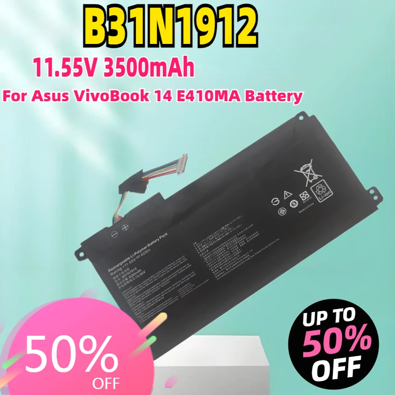 

Новый аккумулятор для ноутбука B31N1912 0B200-03680000 0B200-03680200 оптом 11,55 В 42 Втч для Asus VivoBook 14 E410MA