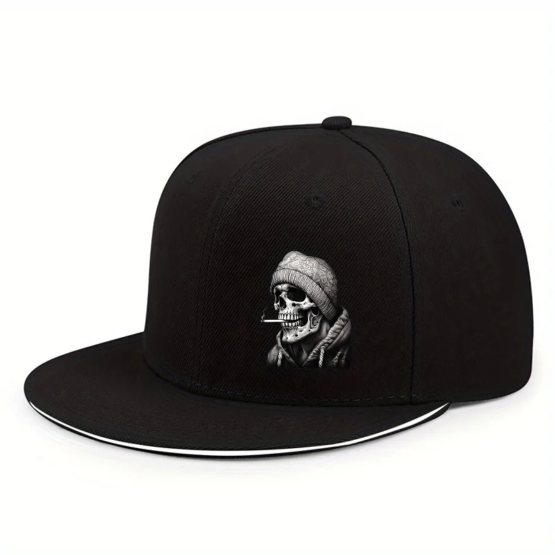 Unisex Schädel Skelett Druck Snapback Cap Frühling Herbst Hip-hop Flache Krempe Einstellbar Casual Baseball Caps Sonnenschutz Hut Gorras – Detail 5