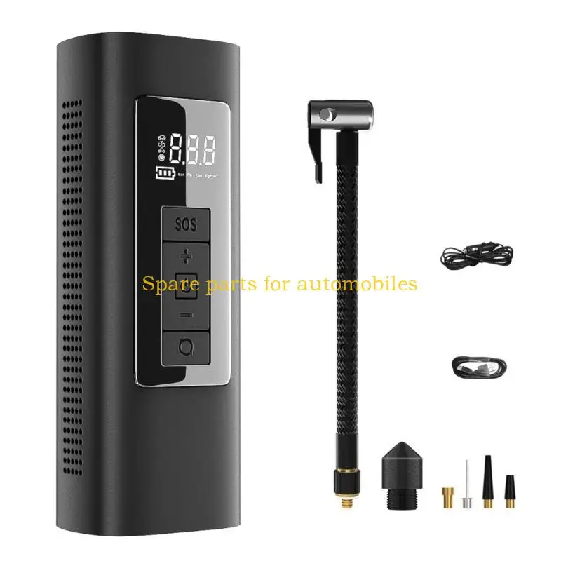 

H58F Tire Inflator Portable Air Compressor for Car with Digital Pressure Gauge LED Light Mini Rechargeable Electric Air