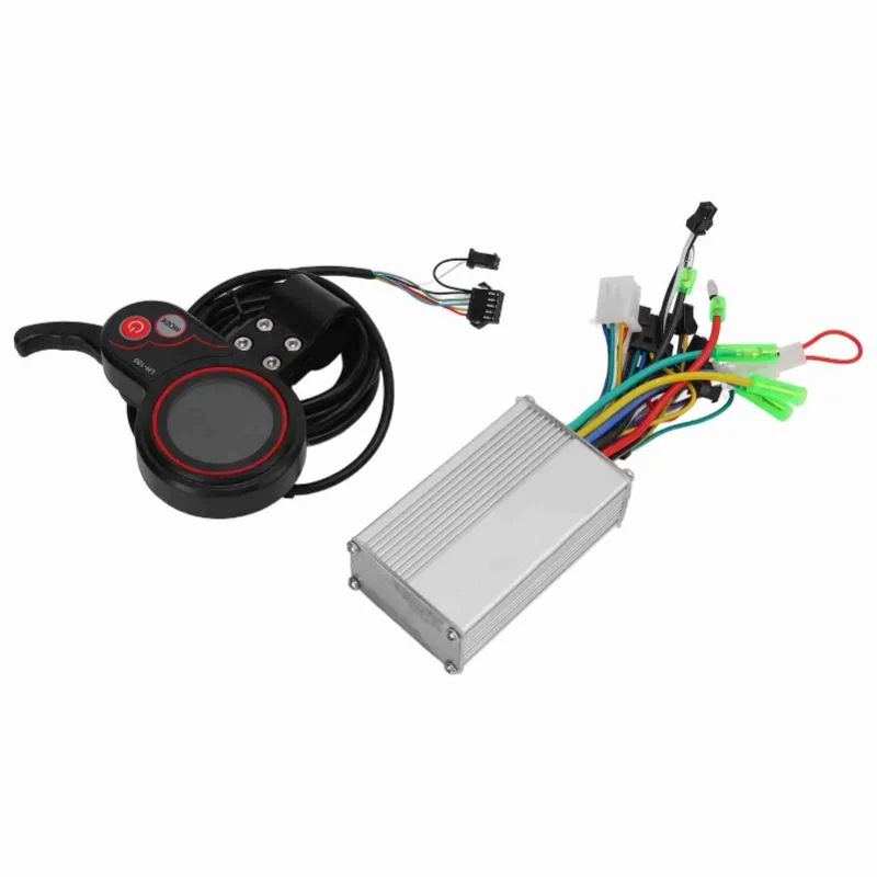 

24/36/48V 350W Electric Bike Scooter Motor Controller With LH100 LCD Display Panel Thumb Throttle 2 In 1 Integrated Harness