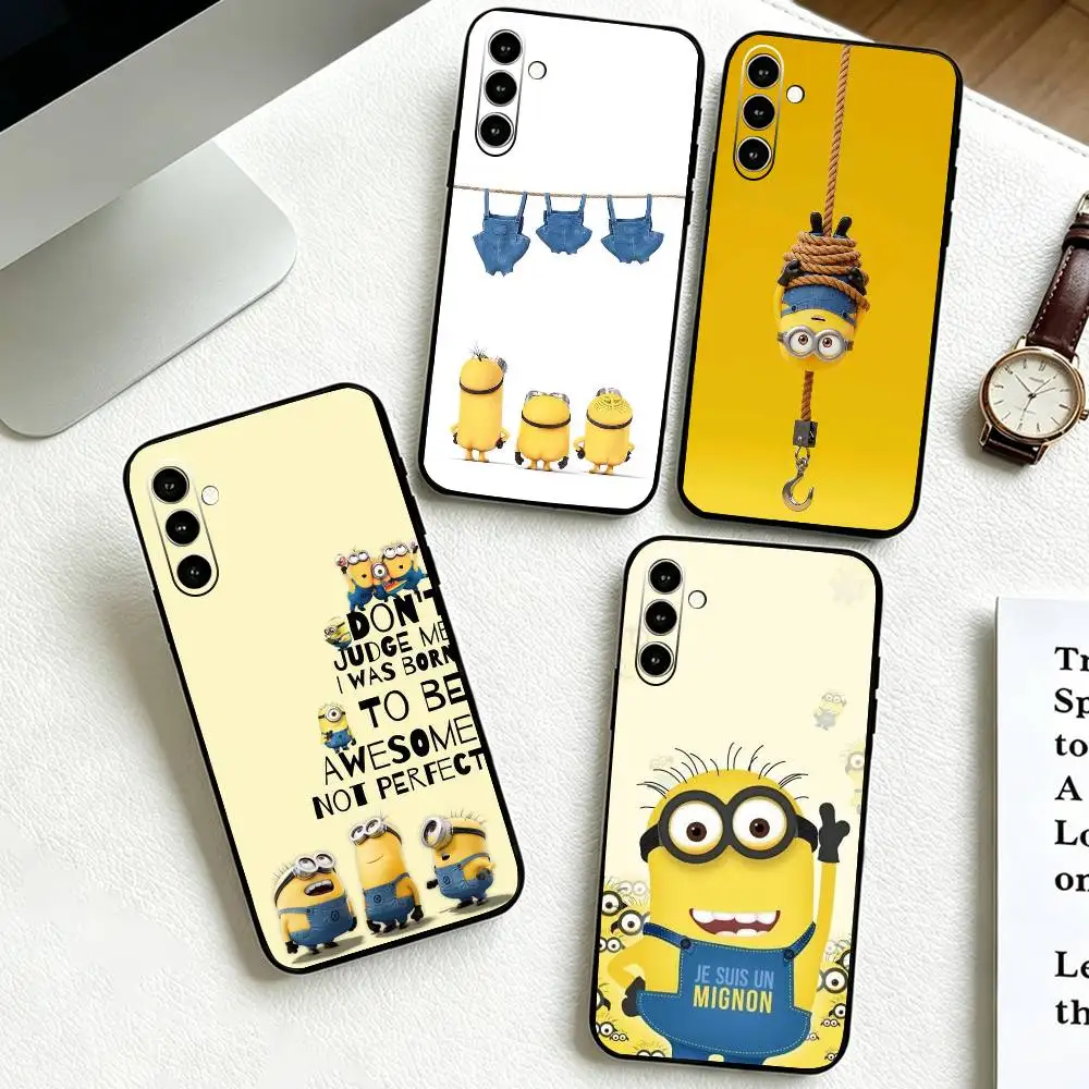 Cute Funny-Minions  Phone Case Black Silicone Soft For Samsung Galaxy A73,A72,A71,A70,A53,A52,A51