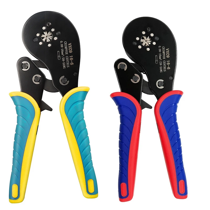 1 Piece VXC9 16-6 Crimping Pliers Tubular Terminal Crimping Tools Electrical Pliers 0.08-16Mm² Yellow