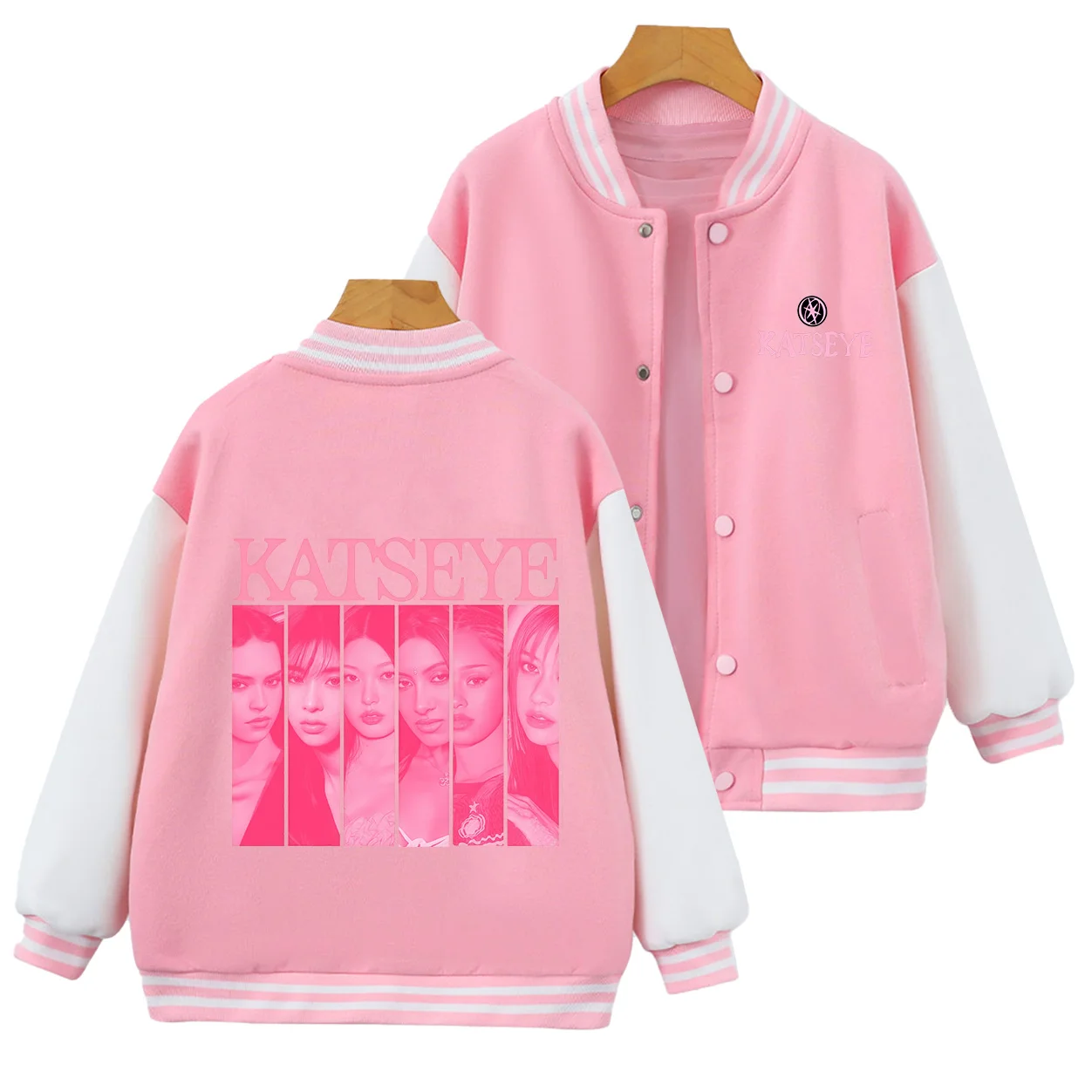 Toddler Girl Clothes Girl Group Katseye Baseball Uniform Boy Fashion Casual Sweatshirt Movie New Kids KATSEYE Zip UP Hooded Tops