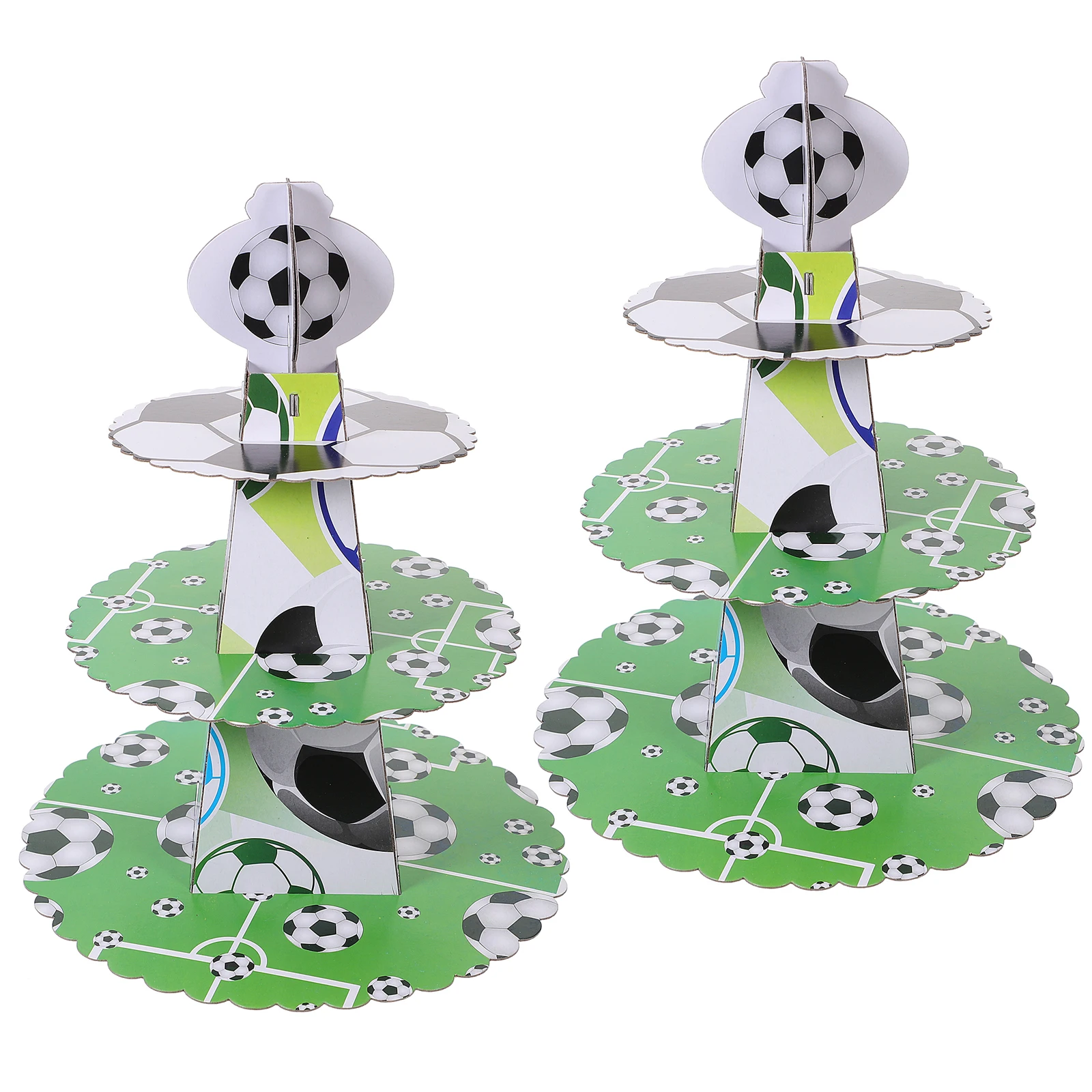 

2Pcs Paper Cake 3 Layers Football Unicorn Party Wedding Macaron Holder Cookies Display Rack Storage Tower