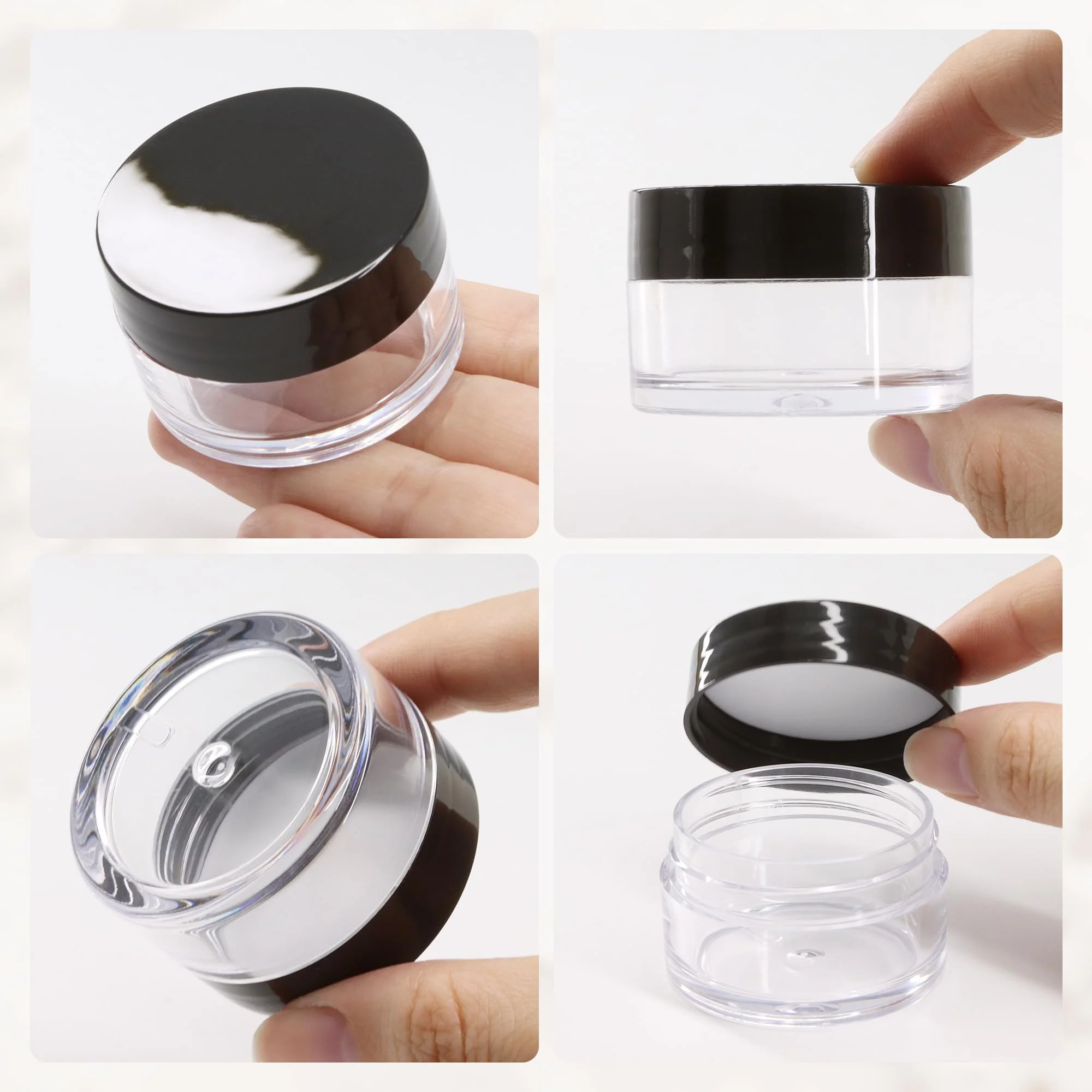 5/10PCS Plastic Cream Jars Sample Beauty Containers with Leak Proof Wide Mouth Travel bottle for Toiletries Cream 5ml view 5