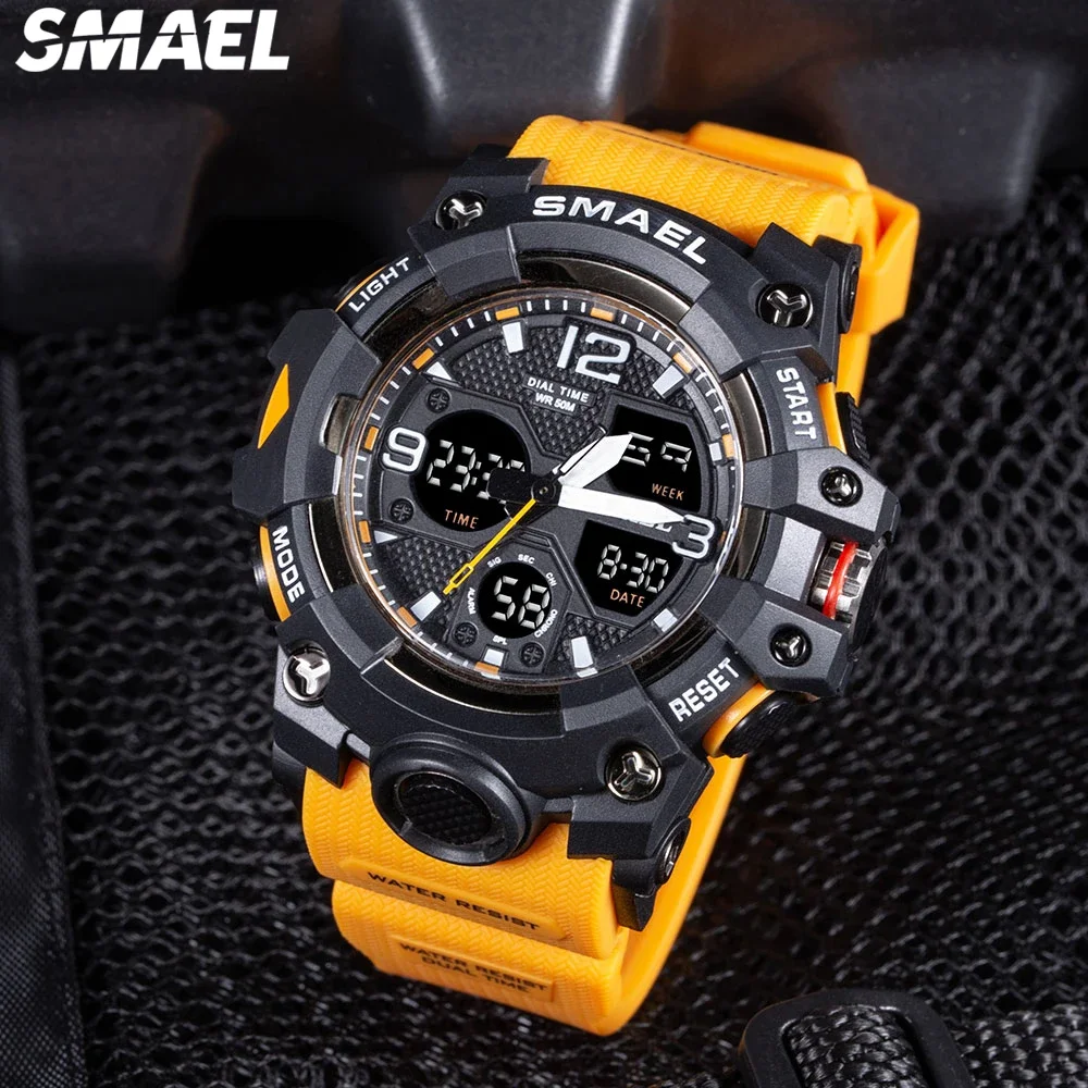 SMAEL 8008 Electronic Watch Outdoor Sports Alarm Clock Time Reporting Swimming Waterproof Electronic Watch