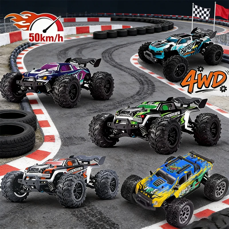 

1:16 50KM/H 4WD RC Car with LED Remote Control Cars High Speed Drift Monster Truck for Kids Vs Wltoys 144001 Toys For Kid Gifts