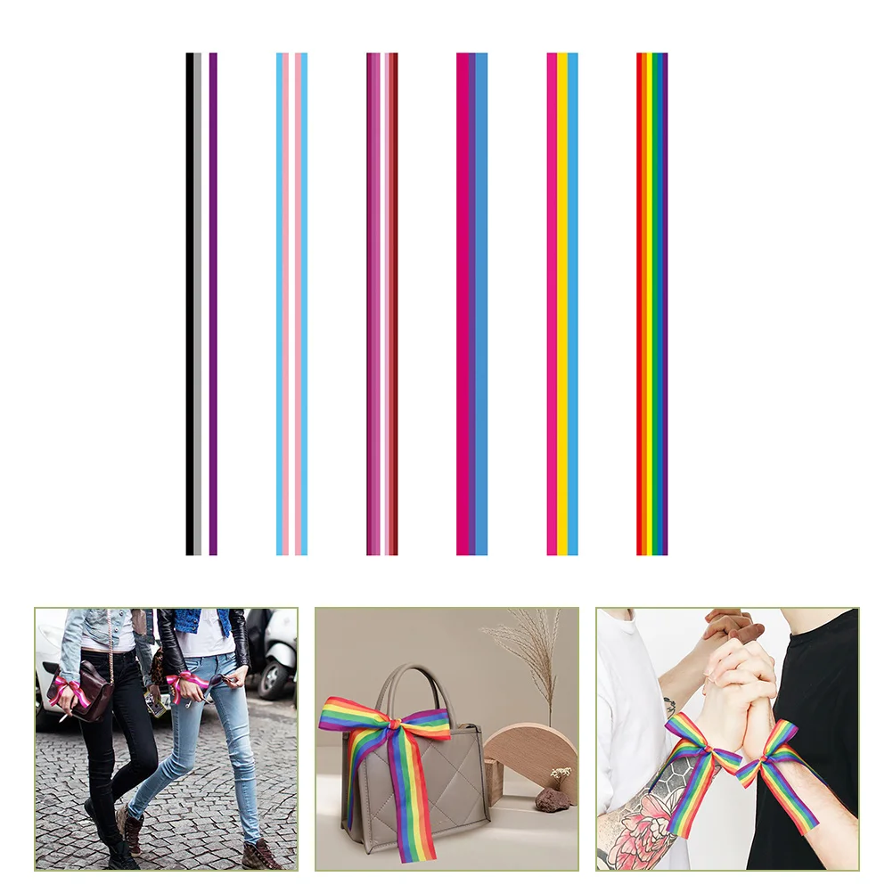 6 Pcs Ribbons for Crafts Streamer Wedding Decorations Headdress Decorative Wreath Colorful