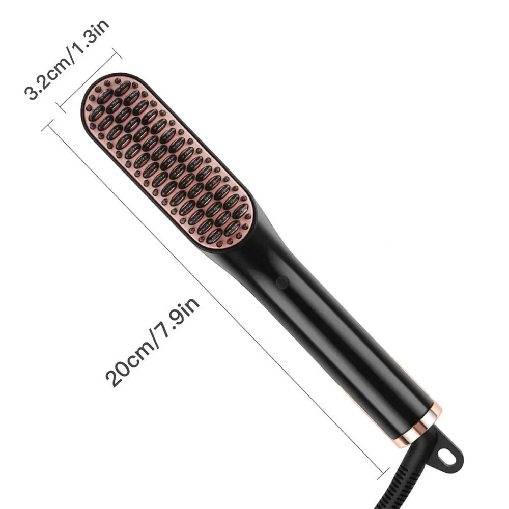 Anion Beard Straightener Curler Men Hot Hair Comb Brush Ceramic PTC Heating Beard Straightening 2 in 1 Antiscald Styler Tools view 3