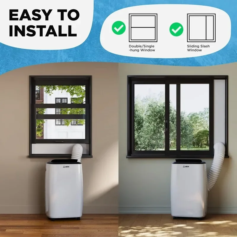 Ar Condicionado Portátil para Sala, Floor Standing AC Unit com Instalação de Controle Remoto