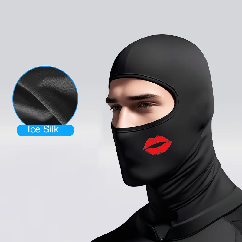 2pcs Set  Unisex Balaclava Cap Riding Mask Beannie Hat  White Black Couple Ice Silk Sun Protection Headband For Summer Outdoor