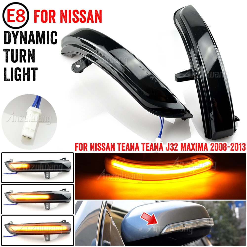 

2pcs Dynamic Blinker LED For Nissan Teana J32 2008 2013 Maxima Turn Signal Light Mirror Blinker arrow sequential 2010 2012