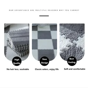 INS Patchwork Schaumstil Plüsch Teppiche, Kissenfenster, ausschnittliche Teppiche, Zimmerteppiche, Kopffreiheit und Waschen, 30*30 cm 10 Hauptverkaufs -Patchwork -Teppich - №1